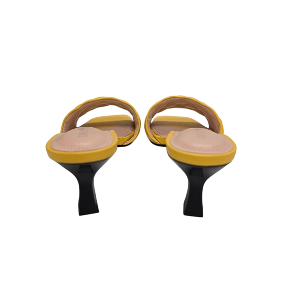 Yellow Quilted Women's Heels - Picture 3 of 4